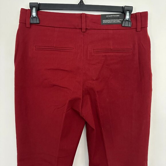41 Hawthorn Pants 2P Becca Straight Leg Burgundy Ponte Stretch Tailored Preppy - Picture 14 of 15